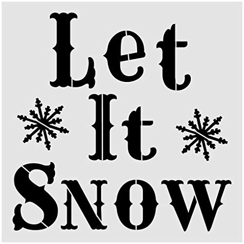 Let It Snow Alphabet Large Letter Winter Christmas Sten...