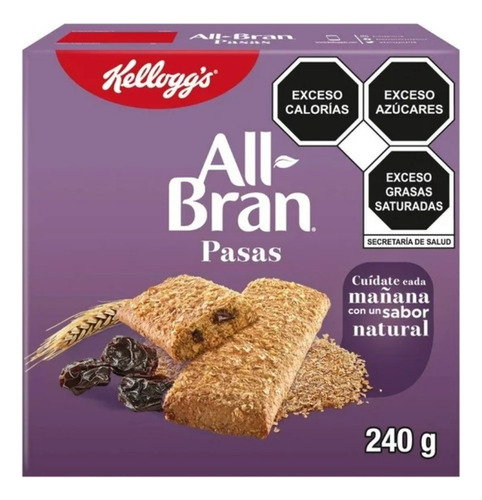 Barras Kellogg's All Bran Con Pasas 6 Paquetes De 2 Barras