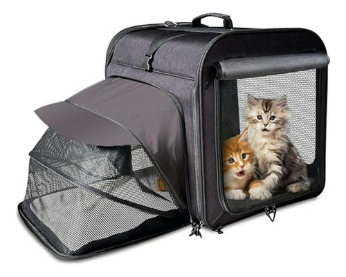 Transportín Grande Expandible Para 2 Gatos, Compatible Con C