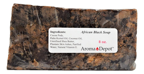 Sabonete Preto Africano Cru Aroma Depot 8 Onças 100% Cru Nat