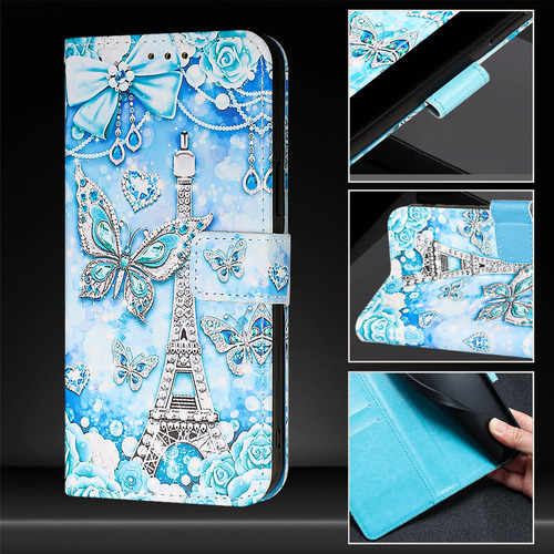 Funda Tipo Cartera De Piel Con Estampado Artístico Para Oukitel Oukitel-kickstand, Ranuras Para Tarjetas