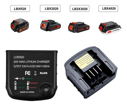 Cargador De Batería Para Black-decker 10.8v 14.4v 20v
