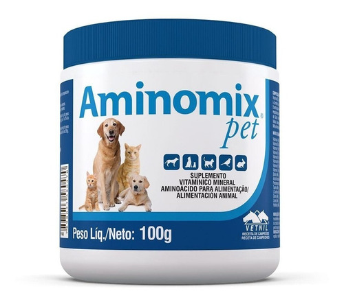 Aminomix Pet Crecimiento Lactancia Preñez Vejez 100 Gr