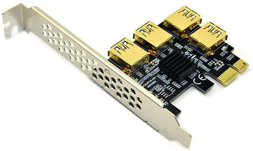 Imagen 3 de 10 de Adaptador Pcie 1x A 4 Usb Multiplicador Riser Mineria Cripto