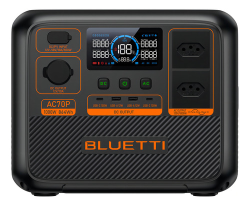 Central eléctrica con generador solar Bluetti Ac70p 2000w 864wh