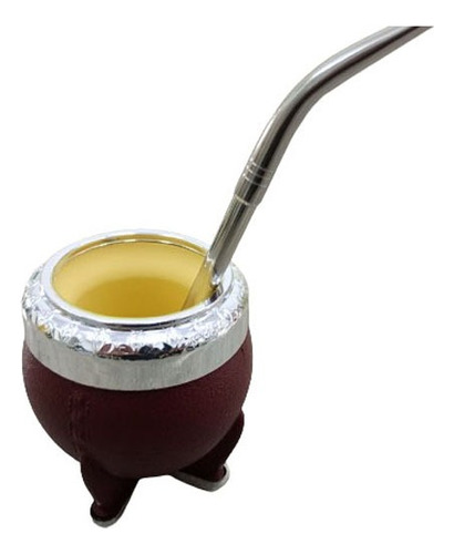 Mate Pampa Torpedo Rojo Bombilla Pico Loro Acero Inoxidable