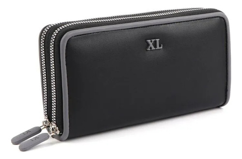 Billetera Doble Xl Extra Large Finn Otoño Invierno 2025 Negro