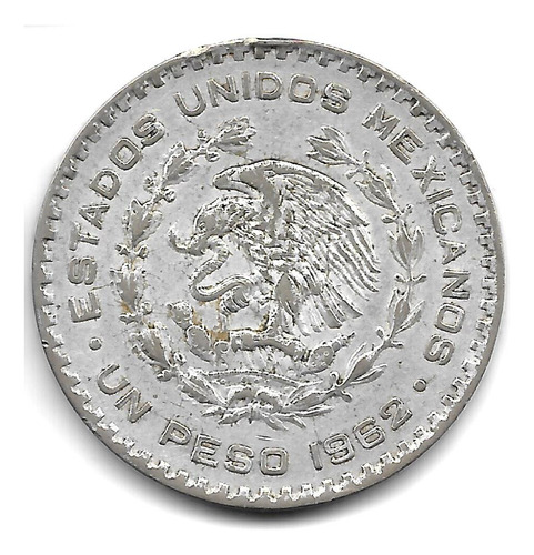 México Moneda De 1 Peso De Plata Baja Año 1962 Km 459