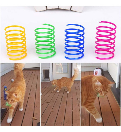 Wolfi 12 Resortes Espiral Coloridos Para Gatos Interactivos Color Multicolor