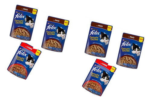 Alimento Para Gato Felix Tiritas A Elegir 85g 6 Pzas