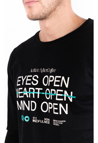 Remera Manga Larga Estampada Moha Aesthetic Algodón Premium