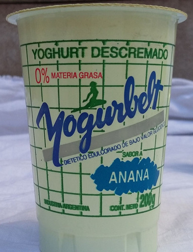 Antiguo Vaso Yogur Yogurbelt Anana Gandara Retro Coleccion