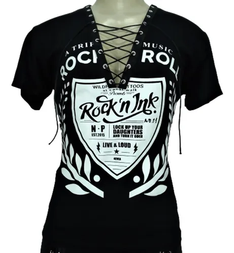 Camiseta Tshirt Baby Look Blusinha Feminina Ilh s Rock n Ink