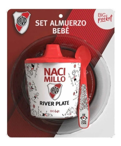 Set De Almuerzo Bebe Infantil Plato Vaso Boca Futbol