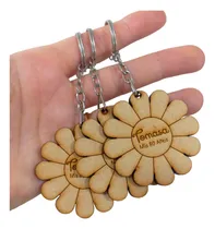 Comprar 25 Llaveros Flores Flor Fibrofacil Mdf Margaritas Souvenirs