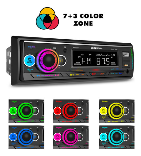 Autoestereo Con Bocinas 6.5 Bluetooth Bs-320f By Broksonic