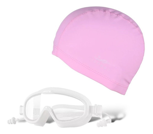 Gafas Lente Con Gorro De Lycra Natación Piscina Para Niños  