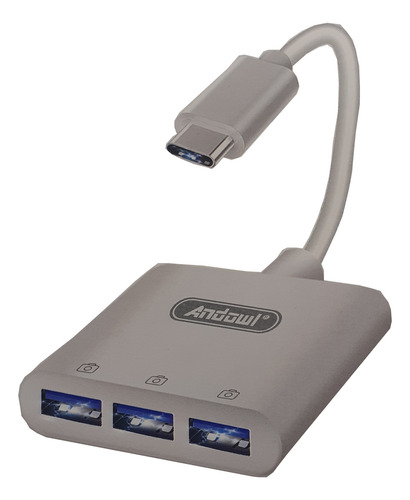 Adaptador Hub C A Usb Andowl Blanco Expansion Slot