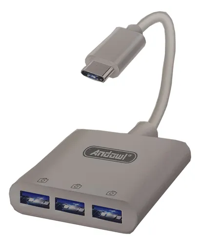 Adaptador Hub C A Usb Andowl Blanco Expansion Slot