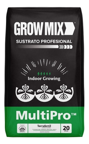 Grow Mix Multipro 20dm3 - Sustrato Terrafertil - Indoor 20l