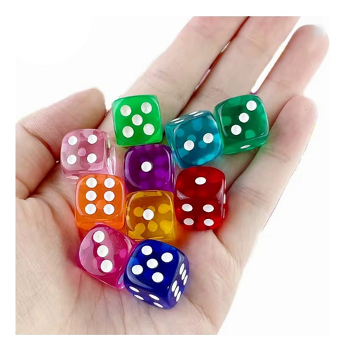 Dados D6 14mm Acrílico Transparente Set 5 Un Rpg D&d Wargame