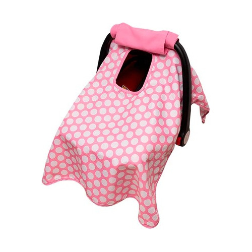 Manta Protectora Cubre Porta Bebe Rosa Puntos Calida