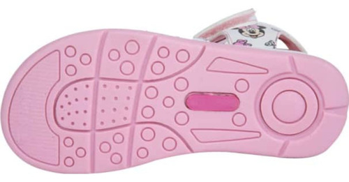 Sandalia De Piso Estampada Niñas Minnie Mouse Blanco