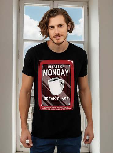 Playera In Case Of Monday Diseño 39 Café Playeras Beloma