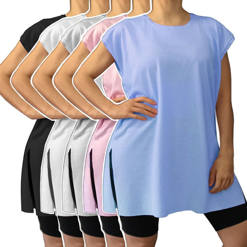 Kit 5 Camiseta Extra Plus Size Verão Treino Caminhada Básica