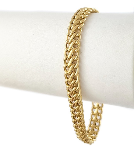 Conjunto Lacraia Colar 60 Cm E Pulseira 21 Cm7.4 Ouro 18k