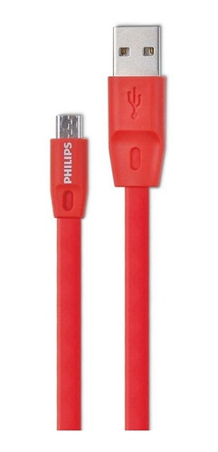 Cable Philips Dlc2518c Micro-usb  1.2 Mts Rojo Plano