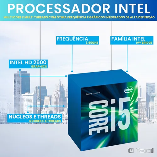 Computador Completo Fácil Office, Intel Core i5 3.60Ghz