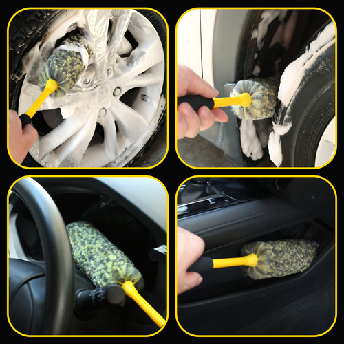 Cepillo De Ruedas Para Limpiar Neumáticos Set De Tres Amaril