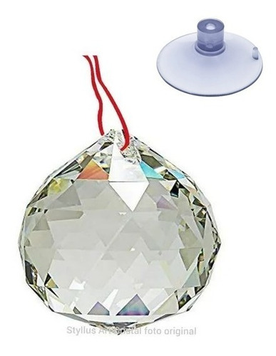 Bola Cristal Asfour Feng Shui 4,0 Cm - Com Fio E Ventosa