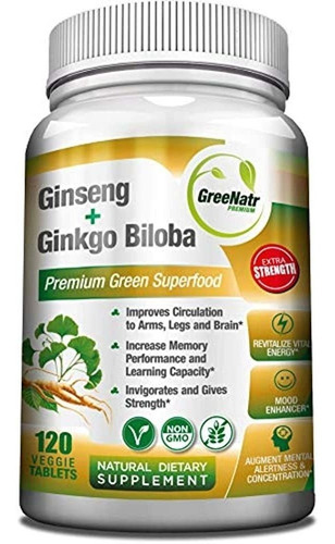 Panax Ginseng Ginkgo Biloba Tabletas - Superalimento Premium