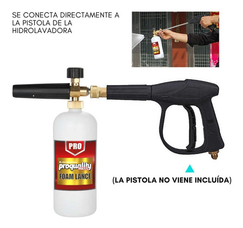 Imagen 5 de 9 de Pistola Foam Lance Para Hidrolavadoras + Foam Cleaner Por 1l