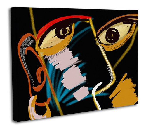 Cuadro Lienzo Canvas 80x120cm Pintura Cubista Lineas Colores
