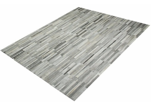 Imagen 5 de 6 de Alfombra Patchwork Tiras Cuero De Vaca Con Pelo. 1,2m X 1,8m