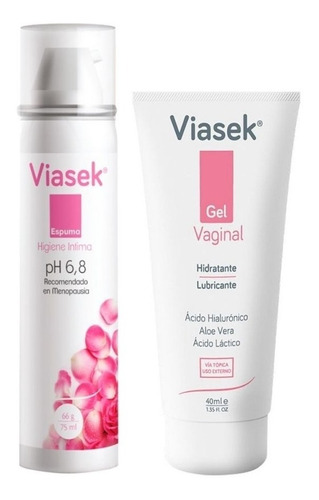 Combo Viasek Gel Vaginal Lubricante + Espuma De Higiene 6,8