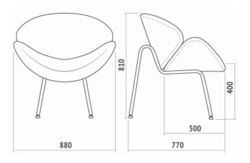 Imagen 3 de 6 de Sillón Pierre Paulin Butaca Living Ecocuero Caño Pintado