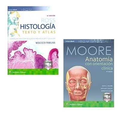Imagen 1 de 3 de Paquete Ross Histología Y Moore Anatomía Clínica 8va Edición