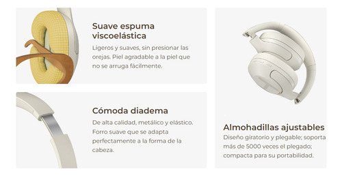 Haylou S35 Anc Audífonos Inalámbricos Gamer Diadema Blanco