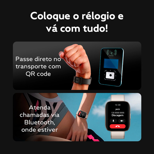 Relógio Smartwatch Qcy Gs S9 Urban Gps Tela Amoled 5atm Cor Cinza