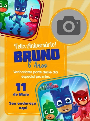 Imagem 3 de 7 de Convite Digital De Aniversário - Pj Masks