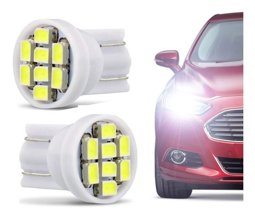 Par Lâmpadas Pingo 8 Leds Farol Dianteiro Vw Gol Bola