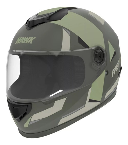 Casco Hawk Integral Rs1f Verde Camou Mate