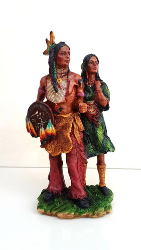 Pareja Indios Apaches Resina Artesania Mexicana 02 | Meses sin intereses