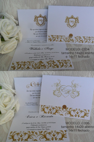 Imagem 2 de 10 de Lindo Convite De Casamento Barato (50un)
