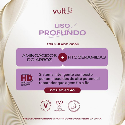 Kit 3 Shampoo Cabelos Lisos Anti Frizz Liso Profundo Vult