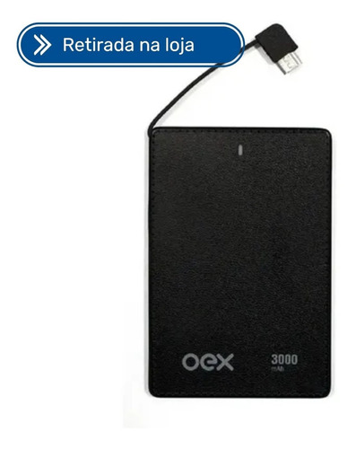 Bateria Portátil 3.000 Mah Usb Oex Slim Duo Pb301 Micro Sd